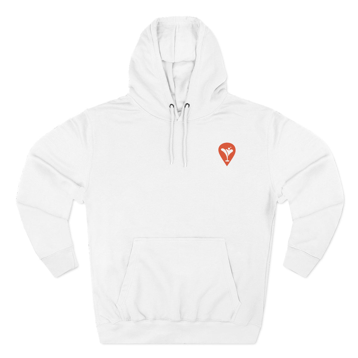 Don't Let the Old Man In Fleece Hoodie in White, flat front
