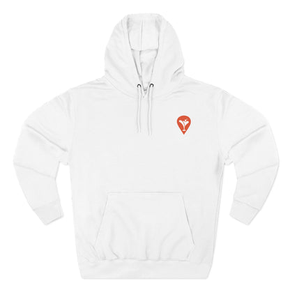 Don't Let the Old Man In Fleece Hoodie in White, flat front