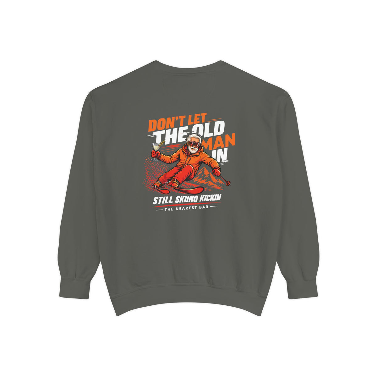 Don't Let the Old Man In Crewneck Sweatshirt in Pepper, flat back