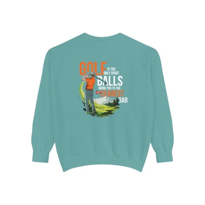 Golf Is the Only Sport Crewneck Sweatshirt in Seafoam, flat back