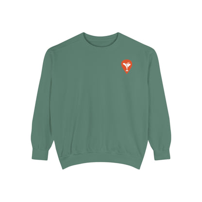 Don't Let the Old Man In Crewneck Sweatshirt in Light Green, flat front