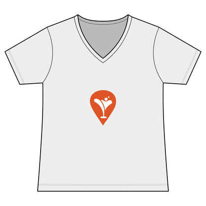 Good Friends, Best Friends Women's V-Neck Tee in White, front