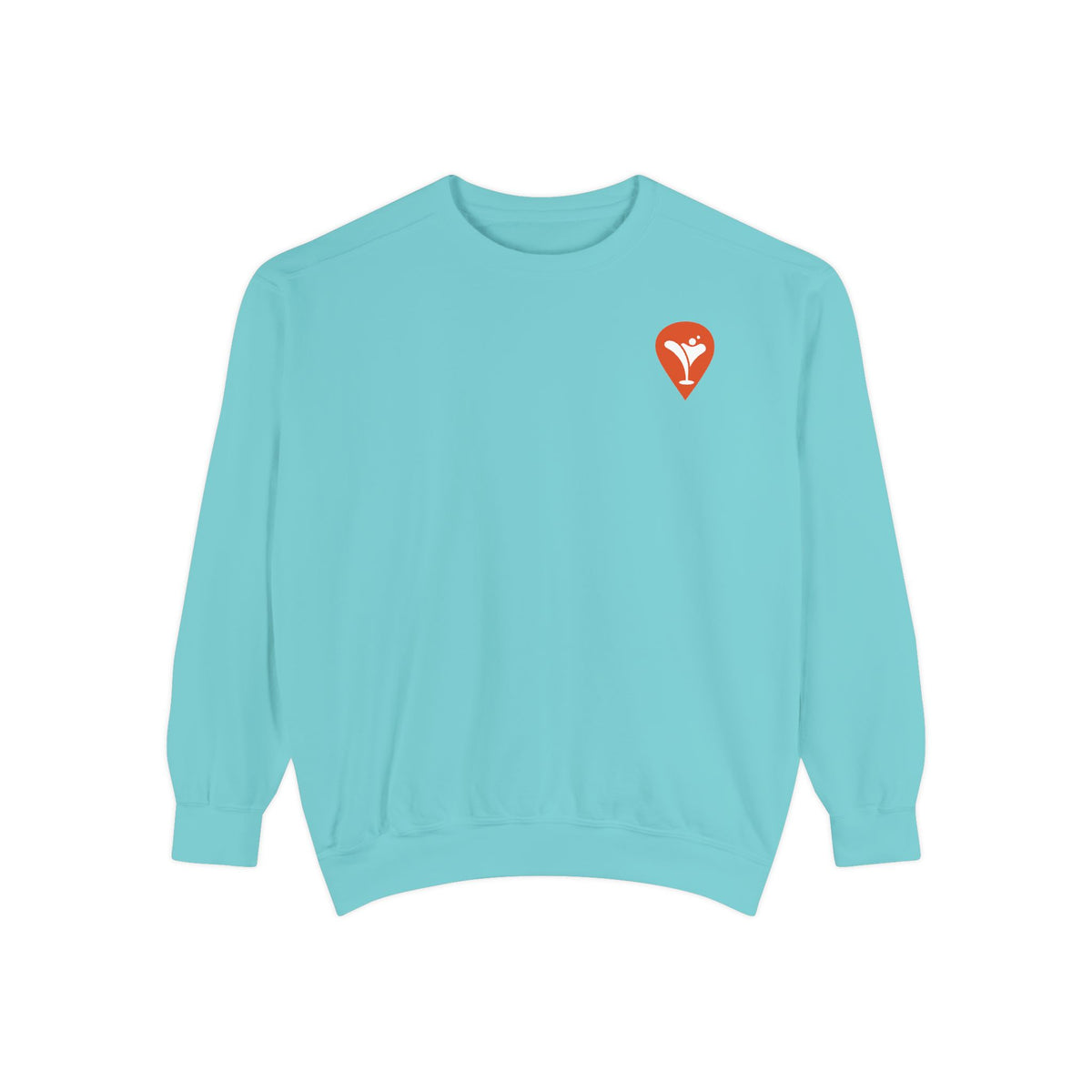 Don't Let the Old Man In Crewneck Sweatshirt in Chalky Mint, flat front
