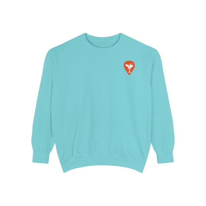 Don't Let the Old Man In Crewneck Sweatshirt in Chalky Mint, flat front