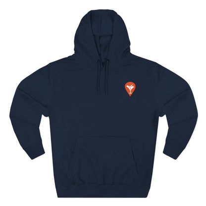 Wind & Sailing Fleece Hoodie in Navy, flat front