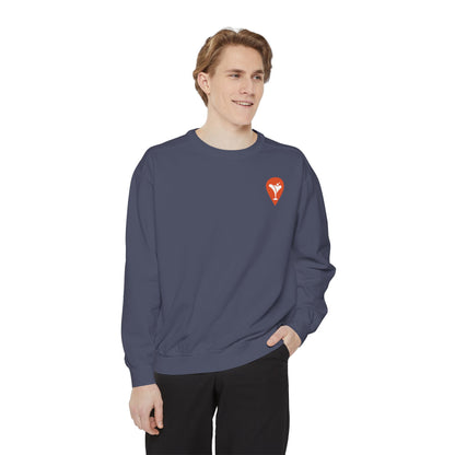 Don't Let the Old Man In Crewneck Sweatshirt in Denim, male model, front