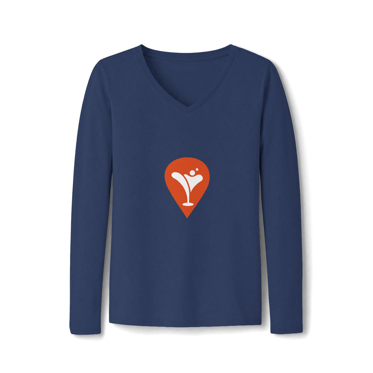Good Friends, Best Friends Women's Long Sleeve V-Neck Tee in Team Navy, front