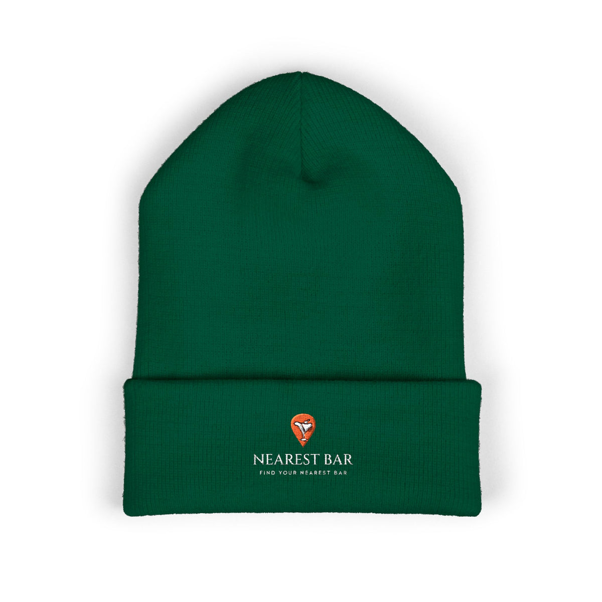Nearest Bar Knit Cap in Spruce, flat front