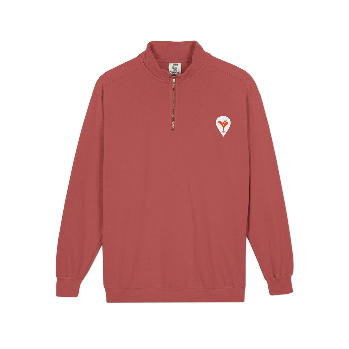 Don't Let the Old Man In Quarter-Zip Sweatshirt in Crimson, flat front
