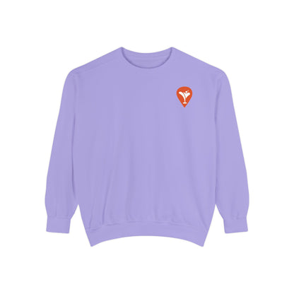 Don't Let the Old Man In Crewneck Sweatshirt in Violet, flat front