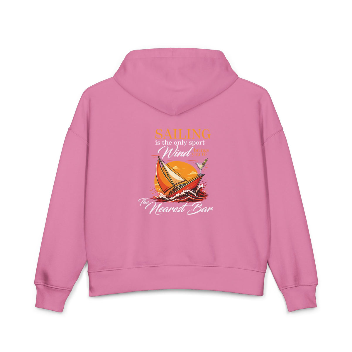 Wind & Sailing Women's Hoodie in Bubble Pink, back