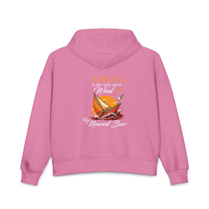 Wind & Sailing Women's Hoodie in Bubble Pink, back
