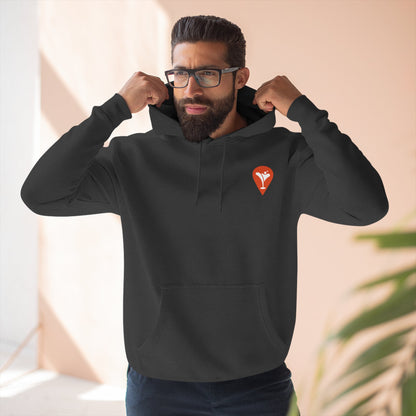Wind & Sailing Fleece Hoodie in Charcoal Heather, male model, front