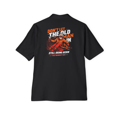 Old Man Skiing Nearest Bar Polo Shirt