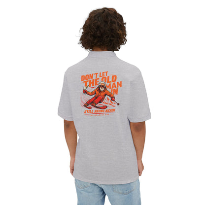 Old Man Skiing Nearest Bar Polo Shirt