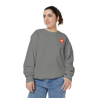 Golf Is the Only Sport Crewneck Sweatshirt in Grey, female model, front