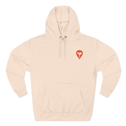 Wind & Sailing Fleece Hoodie in Pale Pink, flat front
