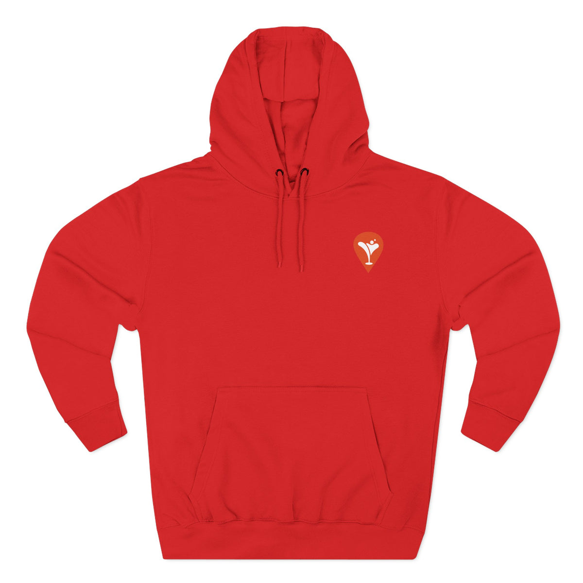 Wind & Sailing Fleece Hoodie in Red, flat front