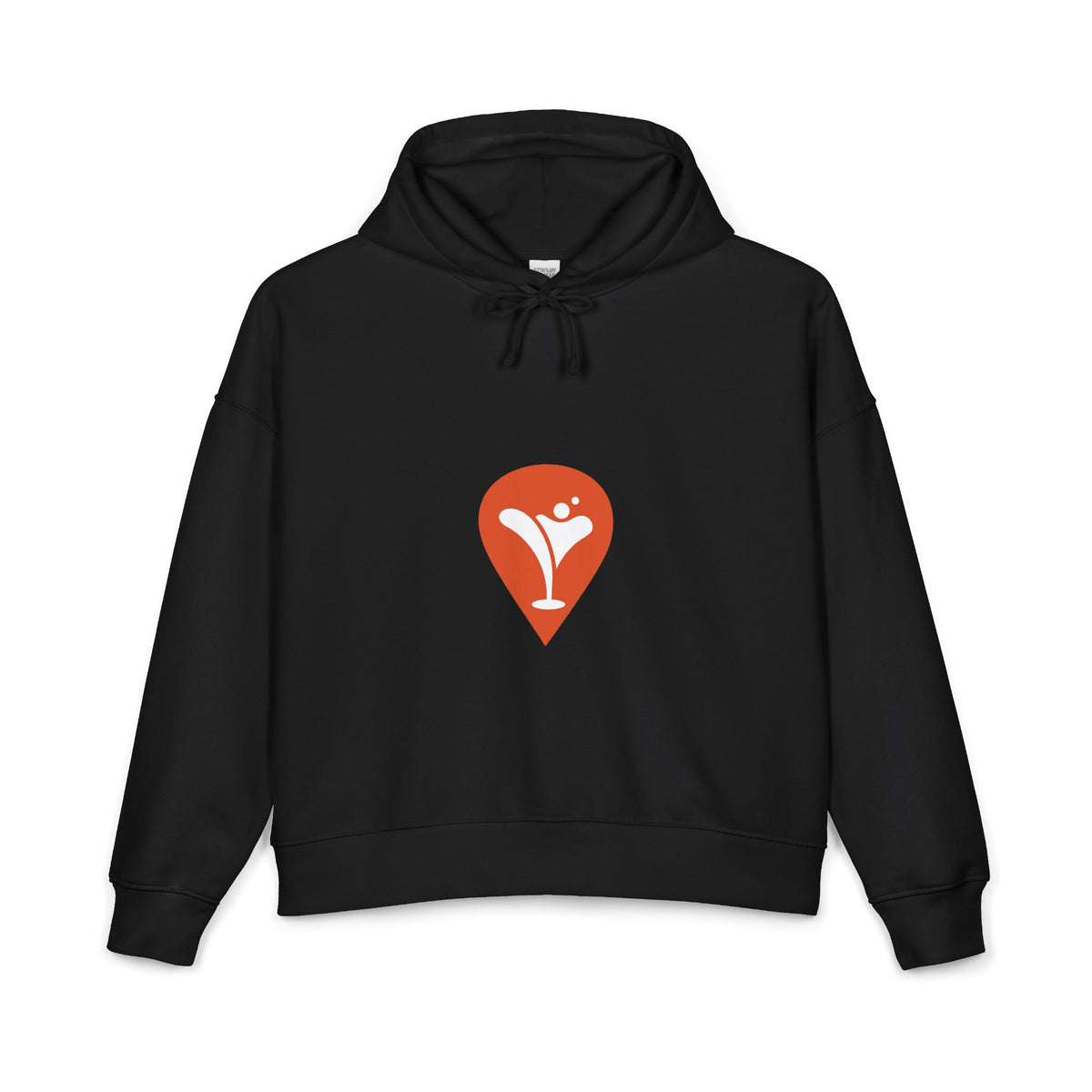 Gravity Skiing Women's Hoodie in Black, front