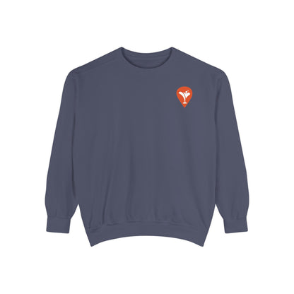 Don't Let the Old Man In Crewneck Sweatshirt in Denim, flat front