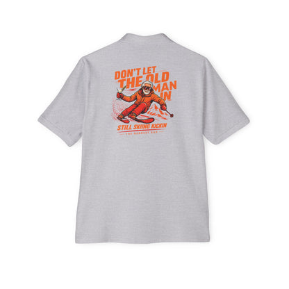 Old Man Skiing Nearest Bar Polo Shirt