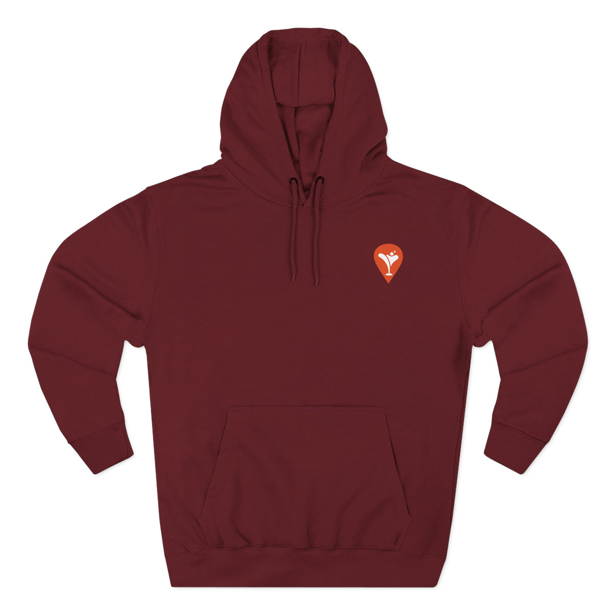 Don't Let the Old Man In Fleece Hoodie in Burgundy, flat front