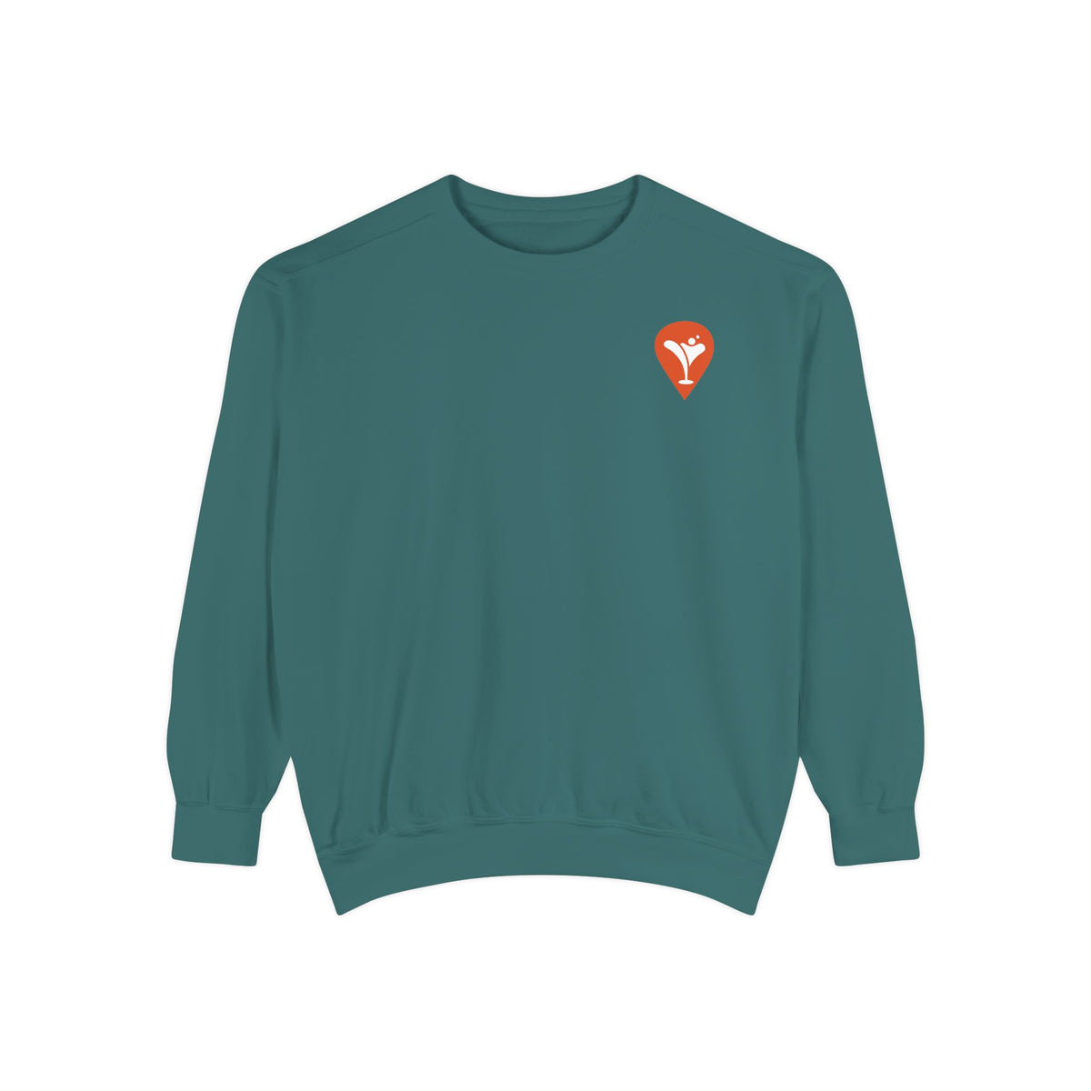 Don't Let the Old Man In Crewneck Sweatshirt in Blue Spruce, flat front