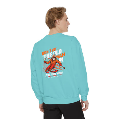 Don't Let the Old Man In Crewneck Sweatshirt in Chalky Mint, male model, back
