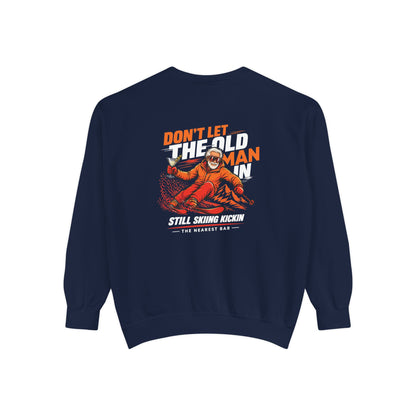 Don't Let the Old Man In Crewneck Sweatshirt in True Navy, flat back