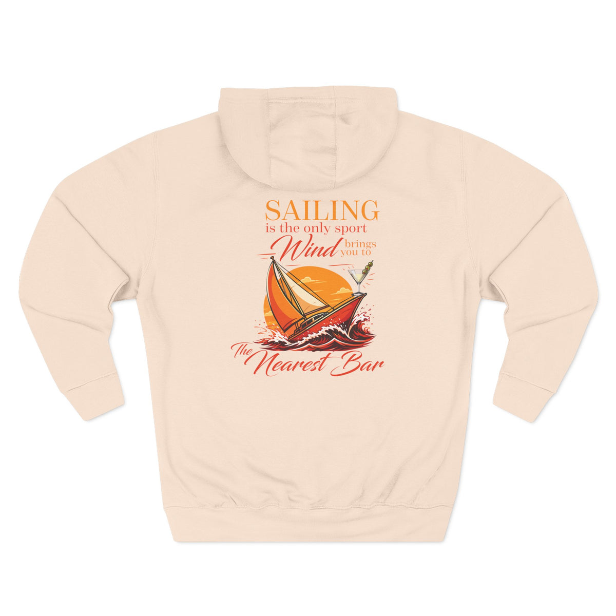 Don't Let the Old Man In Fleece Hoodie in Pale Pink, flat back