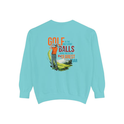 Golf Is the Only Sport Crewneck Sweatshirt in Chalky Mint, flat back