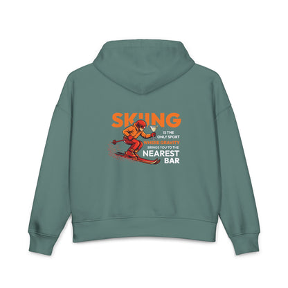Gravity Skiing Women's Hoodie in Green Bay, back