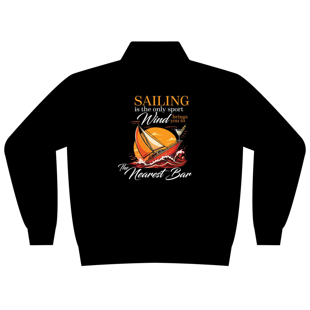 Wind & Sailing Women's Quarter-Zip in Black, back