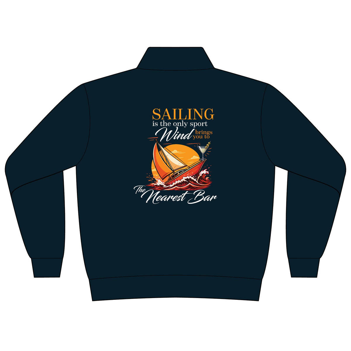 Wind & Sailing Women's Quarter-Zip in Classic Navy, back