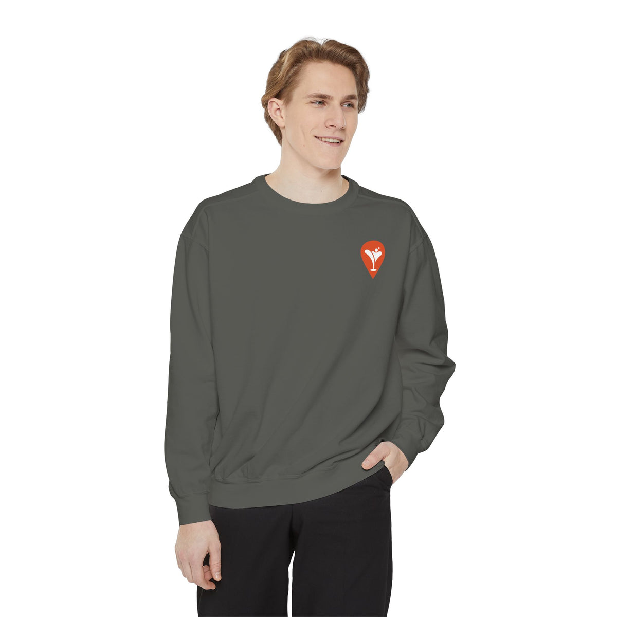 Don't Let the Old Man In Crewneck Sweatshirt in Pepper, male model, front