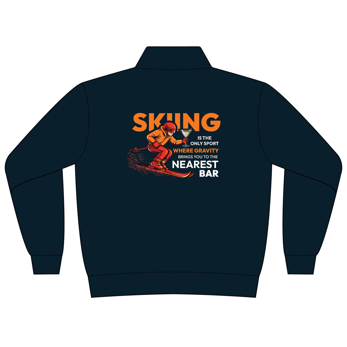 Gravity Skiing Women's Quarter-Zip in Classic Navy, back