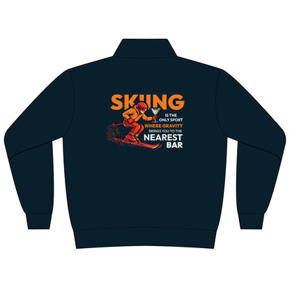 Gravity Skiing Women's Quarter-Zip in Classic Navy, back