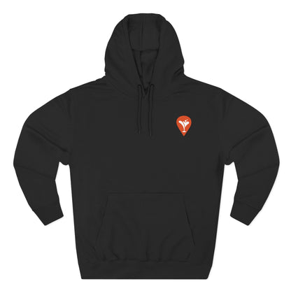 Wind & Sailing Fleece Hoodie in Black, flat front