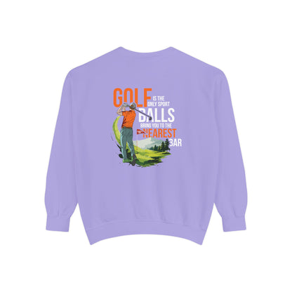 Golf Is the Only Sport Crewneck Sweatshirt in Violet, flat back