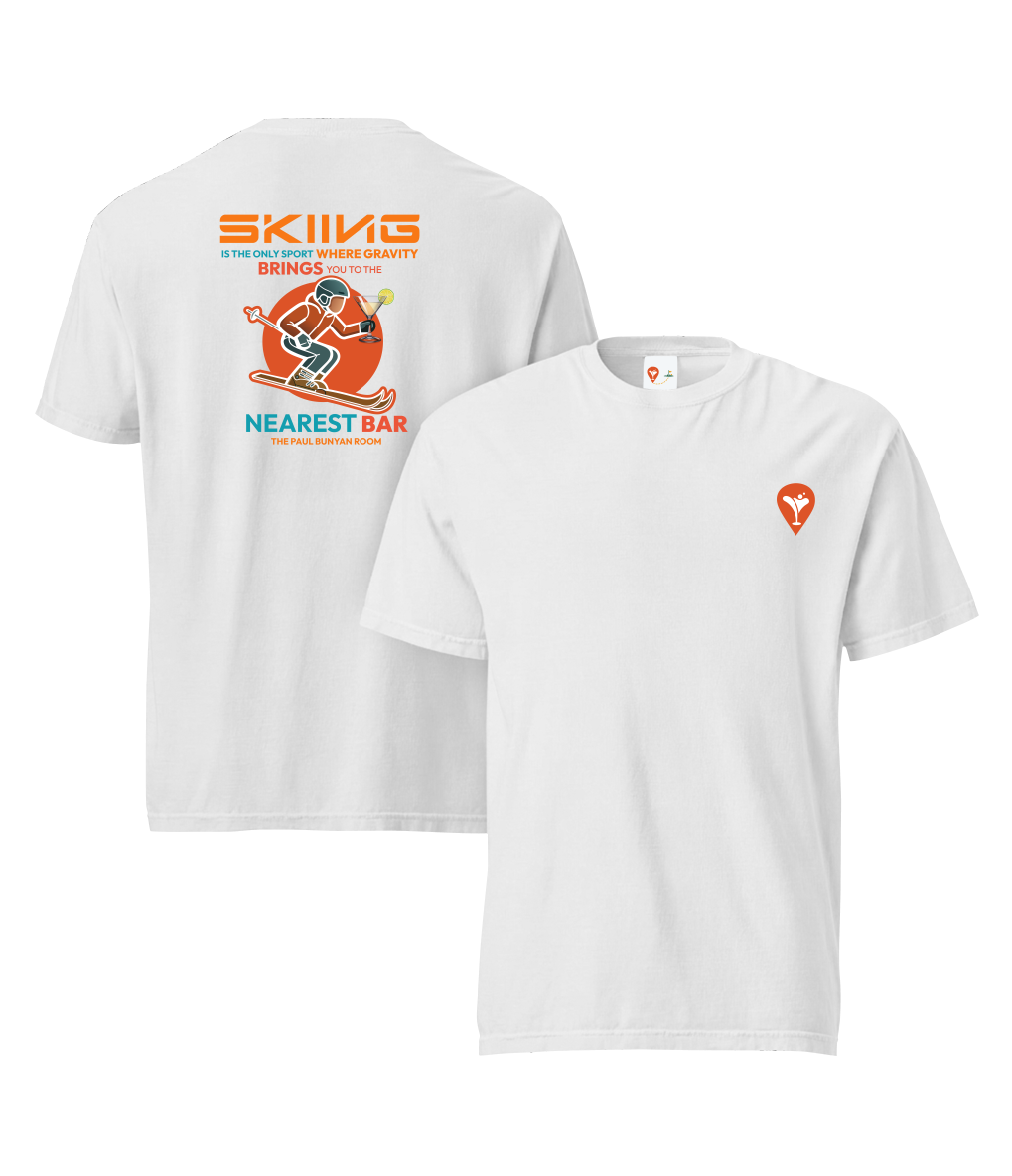 White Nearest Bar Heavyweight T-Shirt — Bar Culture Apparel USA