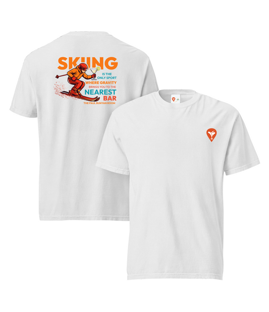 White Nearest Bar Heavyweight T-Shirt — Bar Culture Apparel USA