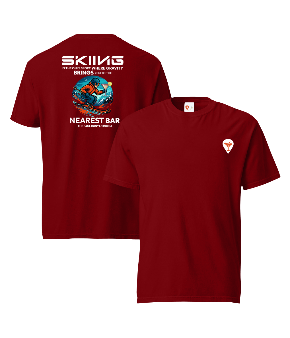 Red Nearest Bar Heavyweight T-Shirt — Bar Culture Apparel USA