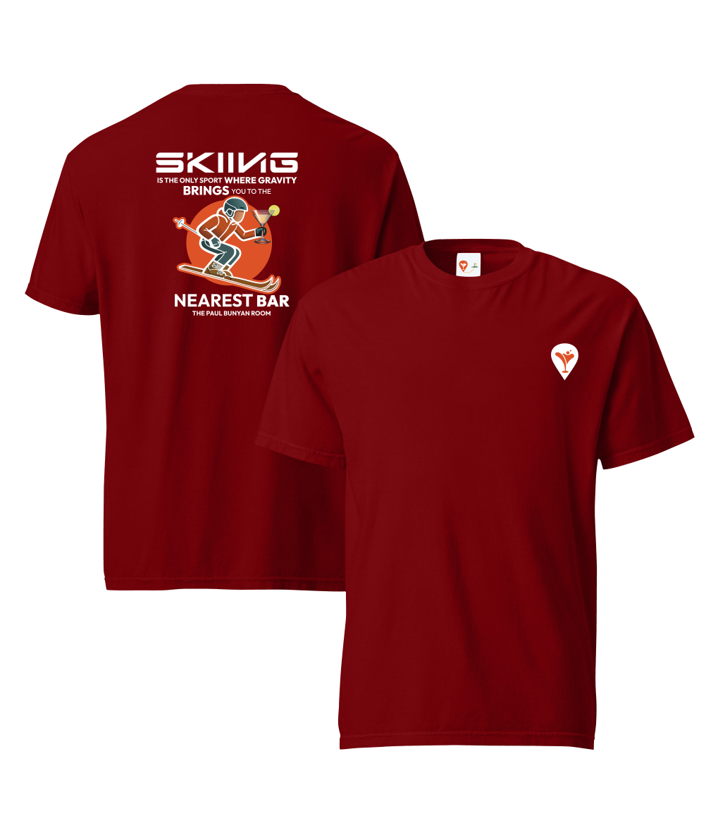 Red Nearest Bar Heavyweight T-Shirt — Bar Culture Apparel USA