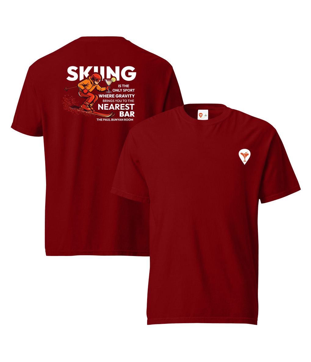 Red Nearest Bar Heavyweight T-Shirt — Bar Culture Apparel USA