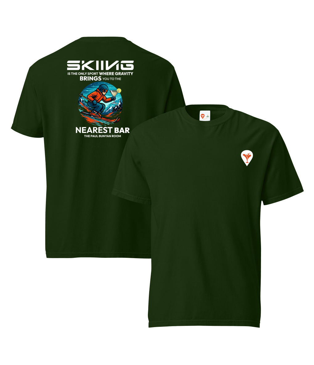 Forest Green Nearest Bar Heavyweight T-Shirt — Bar Culture Apparel USA