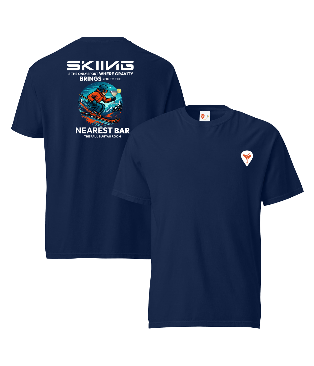 Navy Blue Nearest Bar Heavyweight T-Shirt — Bar Culture Apparel USA